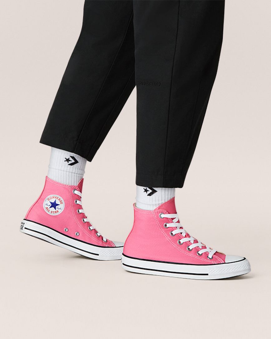 Tenis Converse Chuck Taylor All Star Classicos Cano Alto Masculino Rosa | PT J0514P8